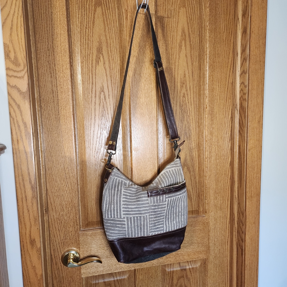 Myra Bag Stylish Brown and Cream Women's Bag